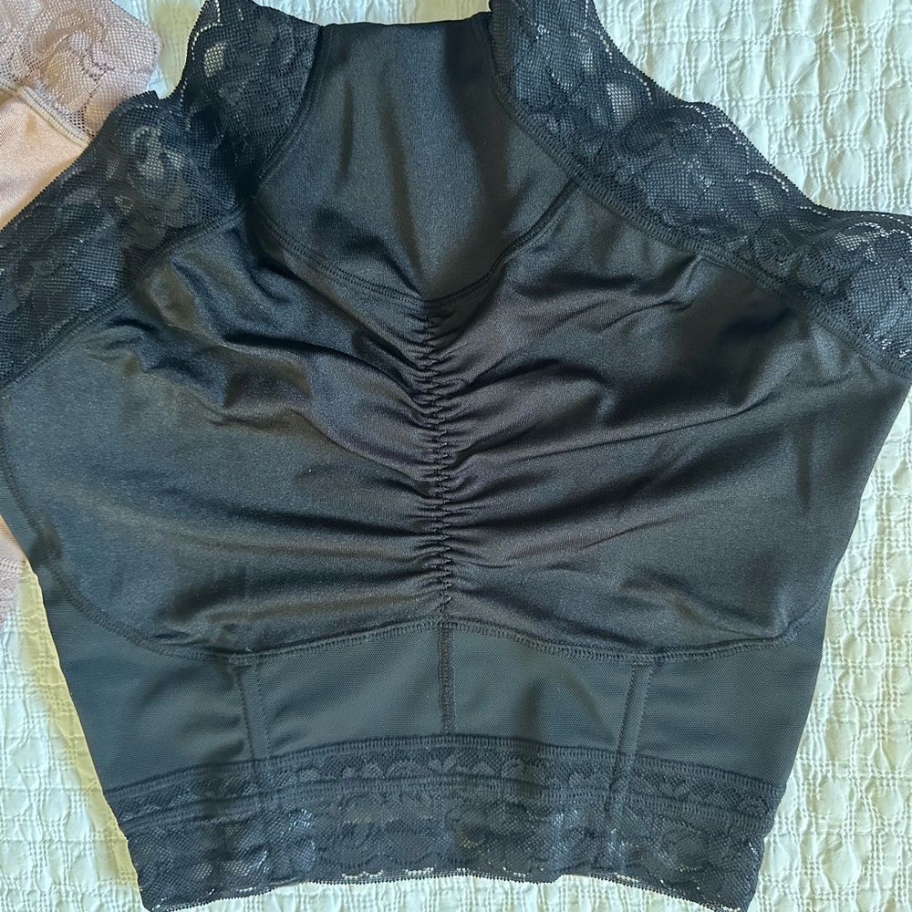 Black and Beige High-Waisted Shapewear Shorts - Picture 7 of 8